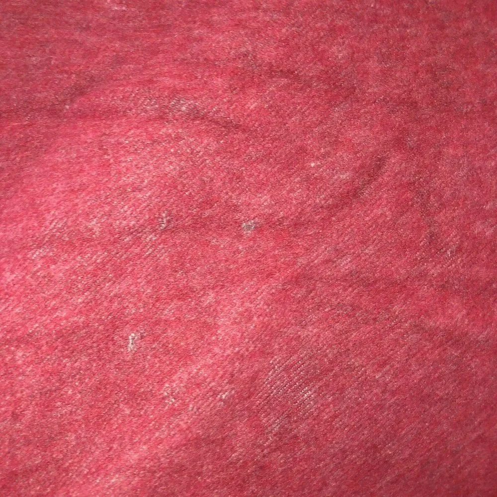 Lauren RALPH LAUREN Wool Red Gray 100% Virgin Lambswool Fringe Logo Italy